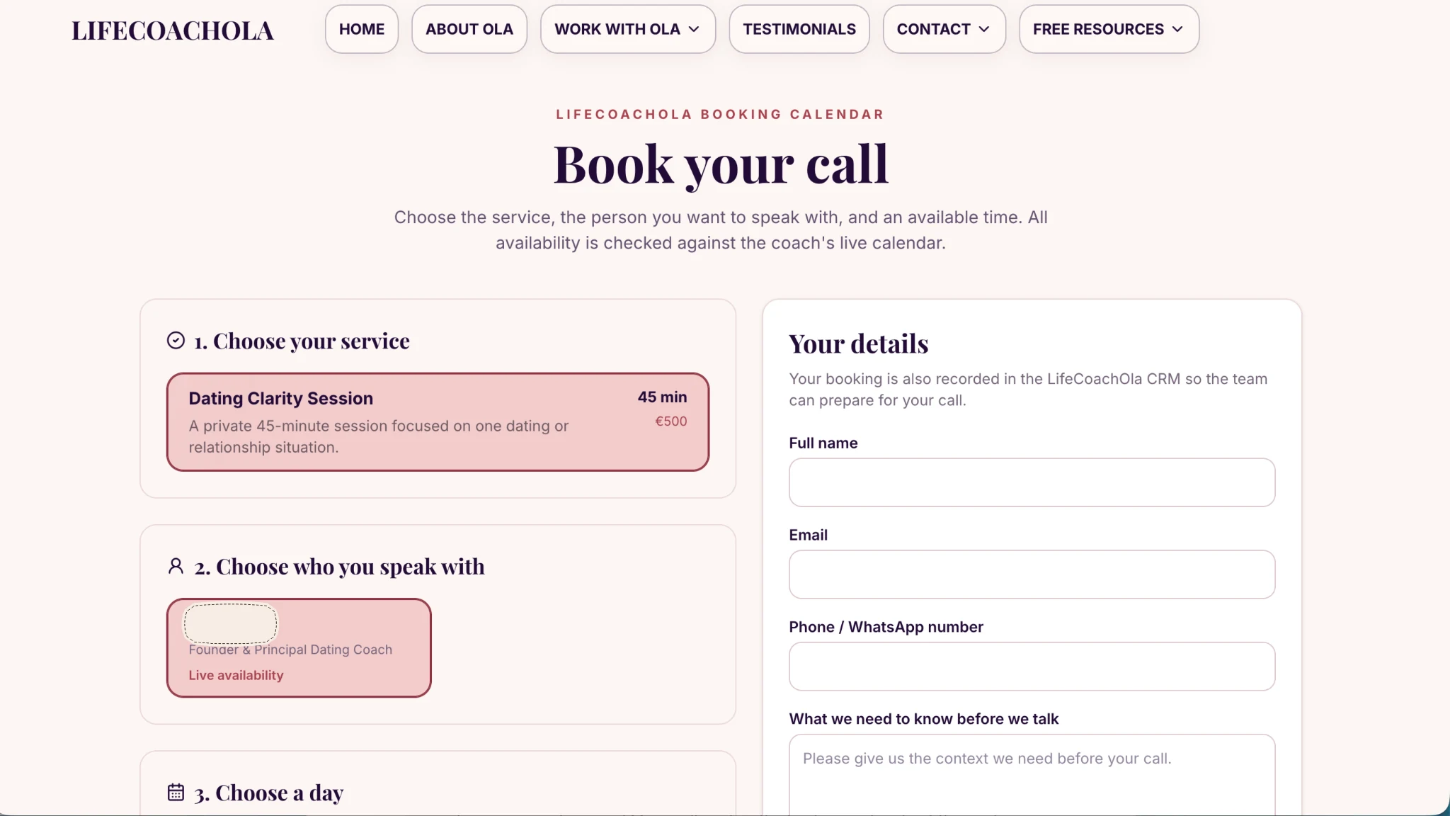 Native booking journey