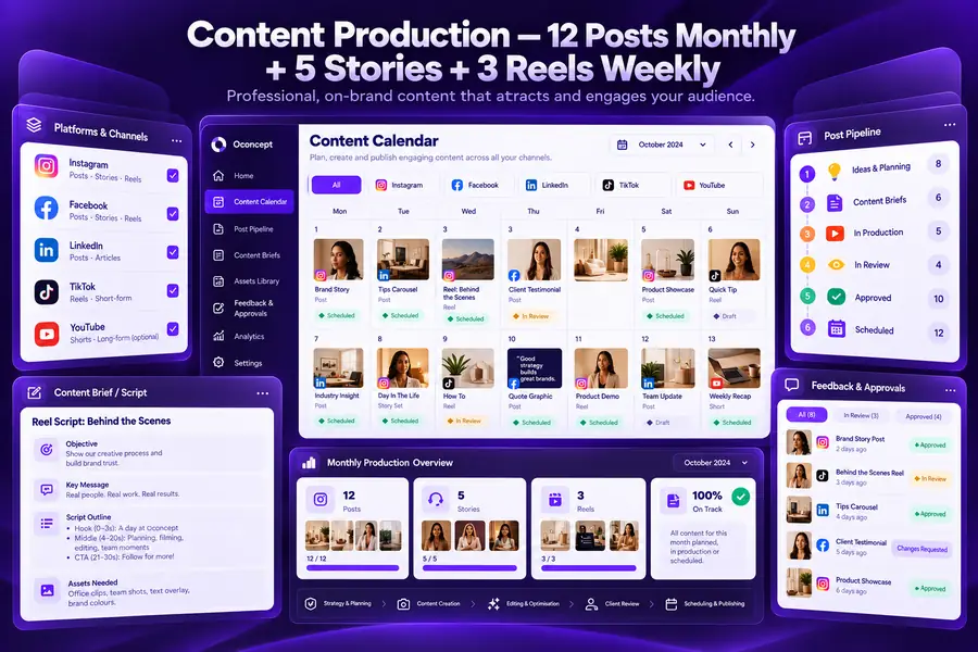 Social media content calendar