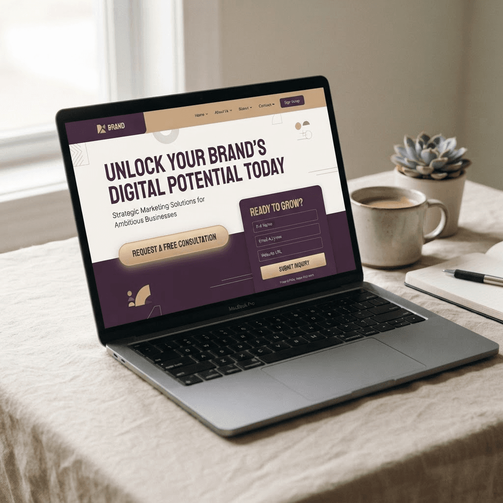 Entry service landing page mockup